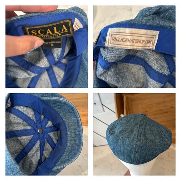 Rare Vintage Scala newsboy cabby peaky blinders denim hat academia size Small - Picture 8 of 8